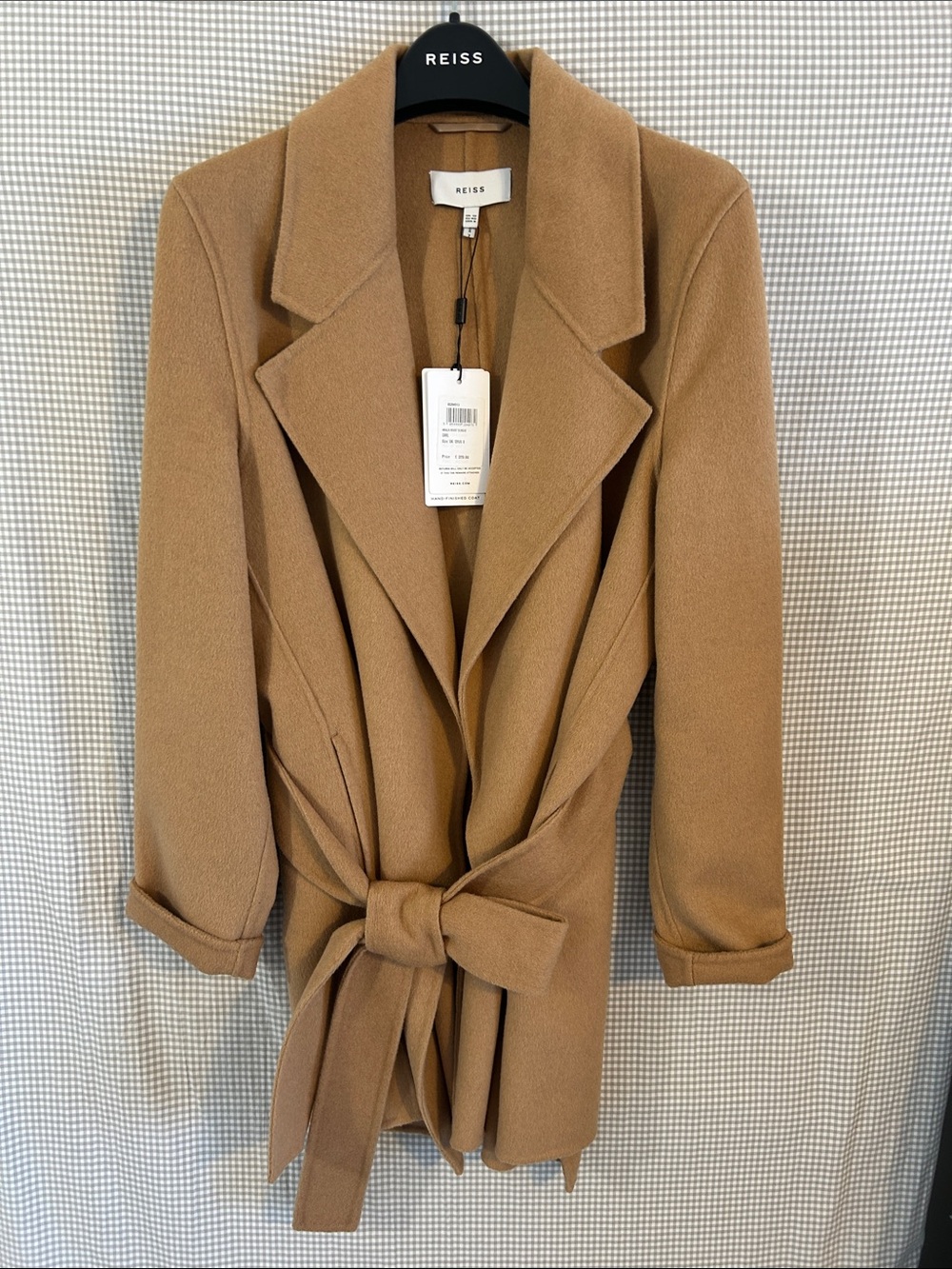 REISS Camel Tie-Waist Trench Coat